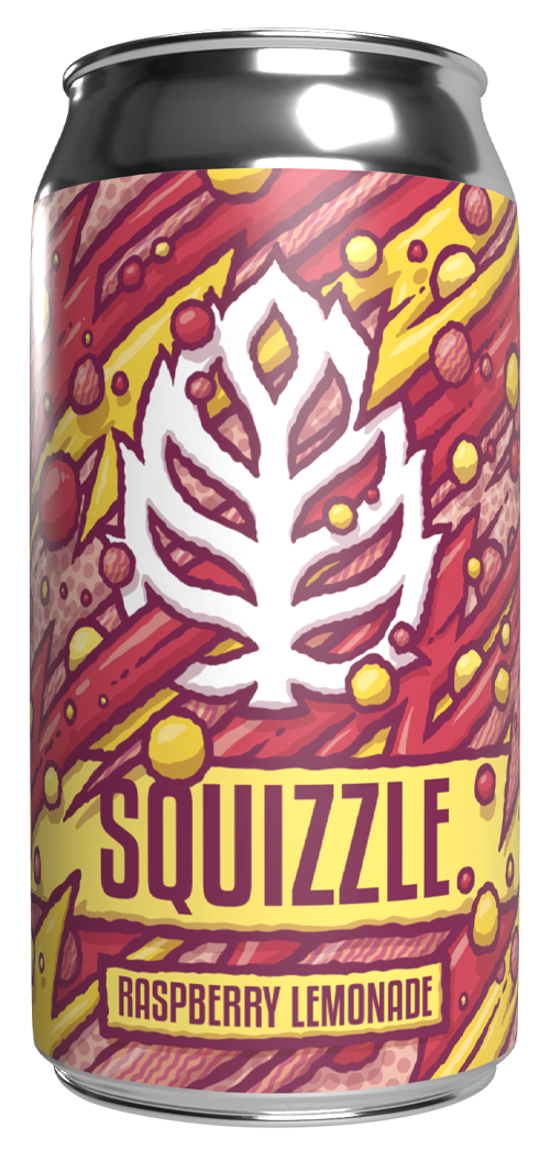 Blurry background image with the same color scheme as the beer can