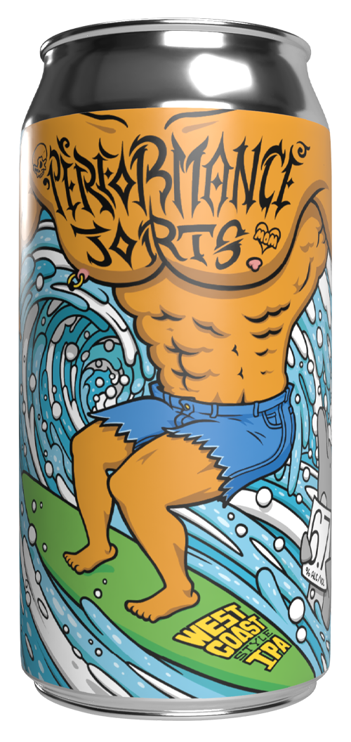 Blurry background image with the same color scheme as the beer can