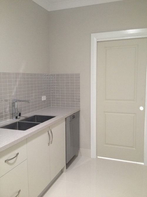 laundry room after light installation