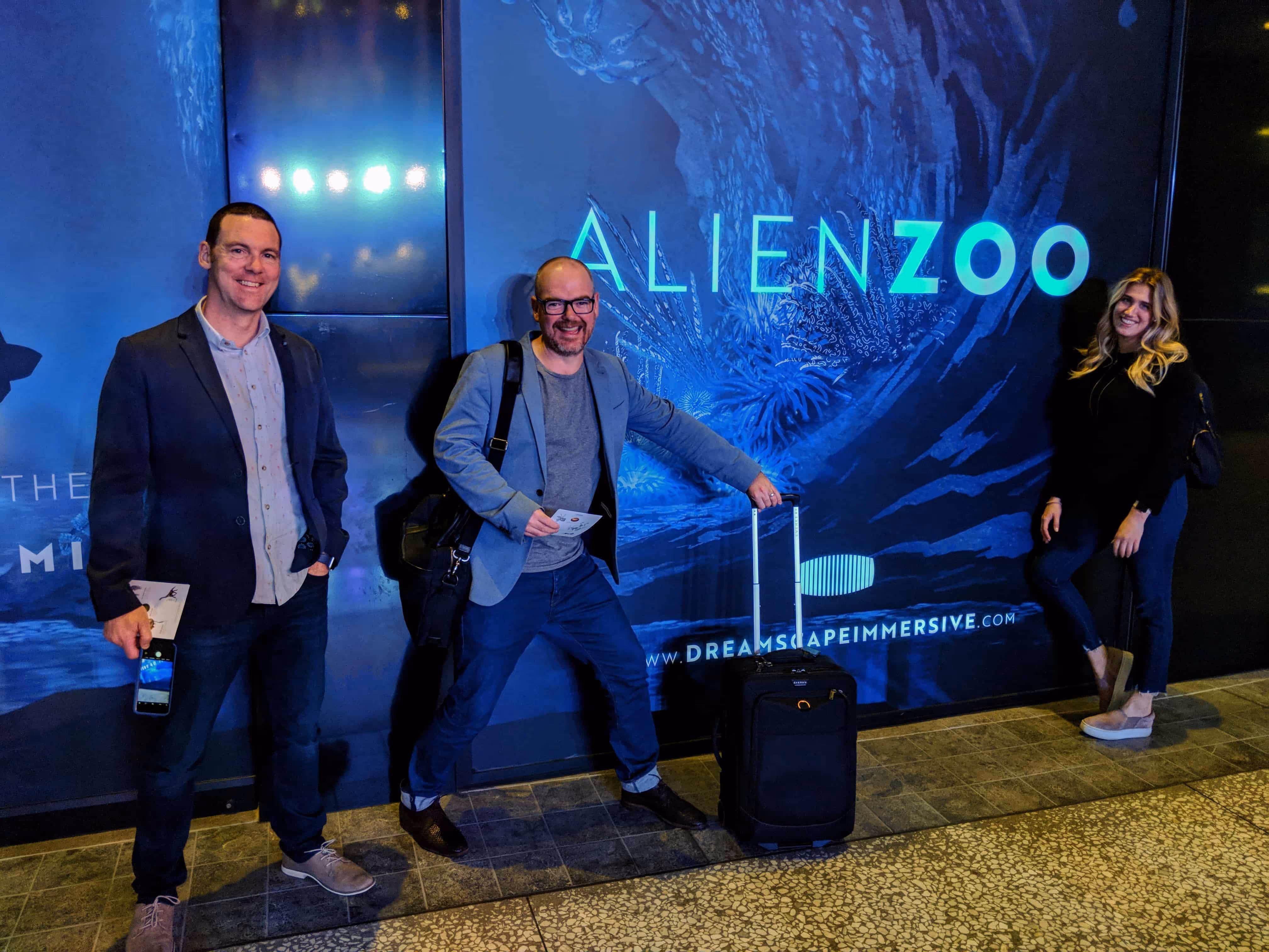 Martin, Nathan and Ella check out Dreamscape Immersive's Alien Zoo in LA