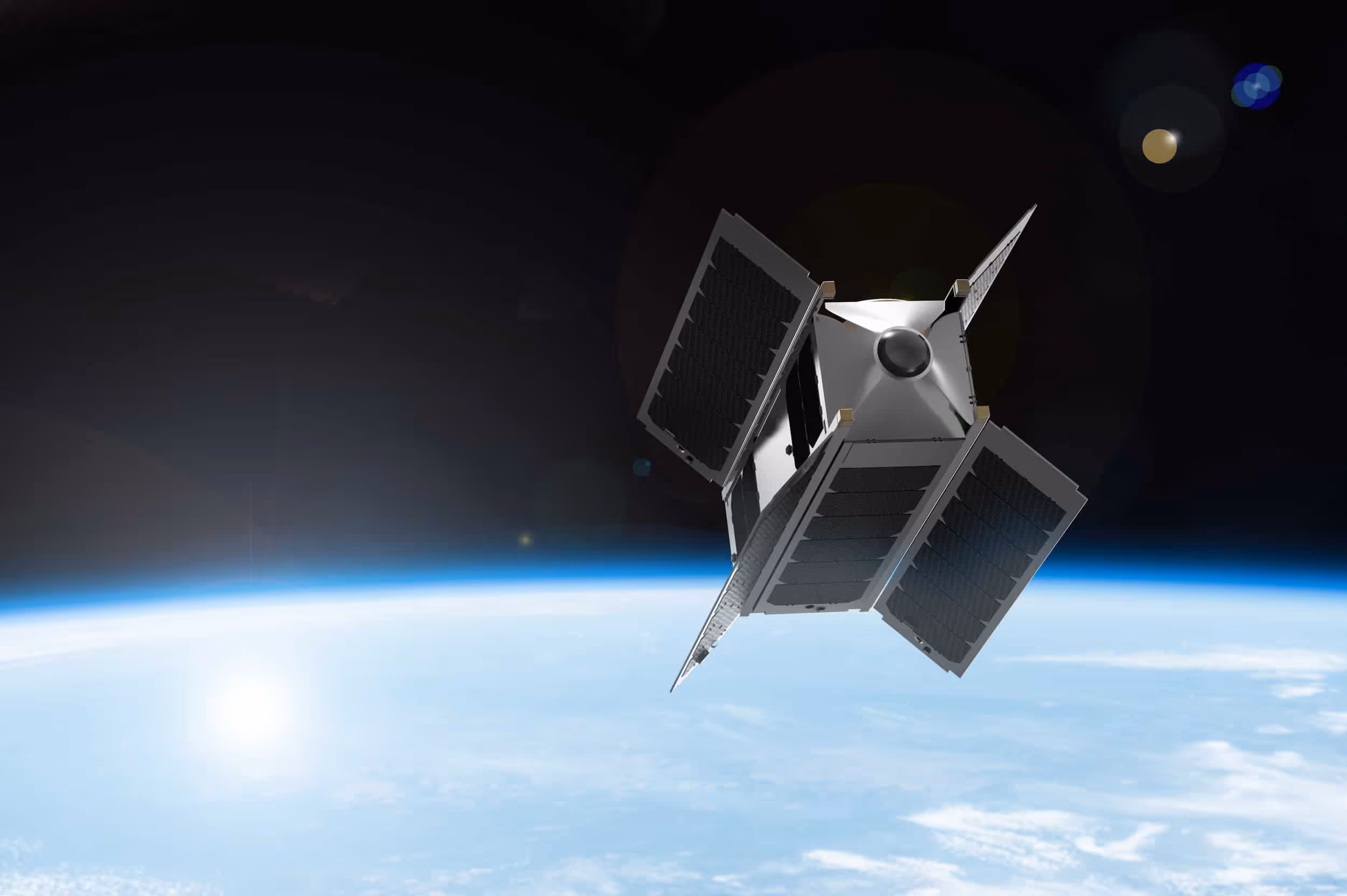 a satellite in space above earth