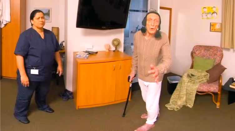 a person in a mask
