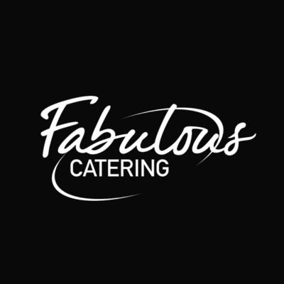 White text logo reading Fabulous Catering on a solid black background.