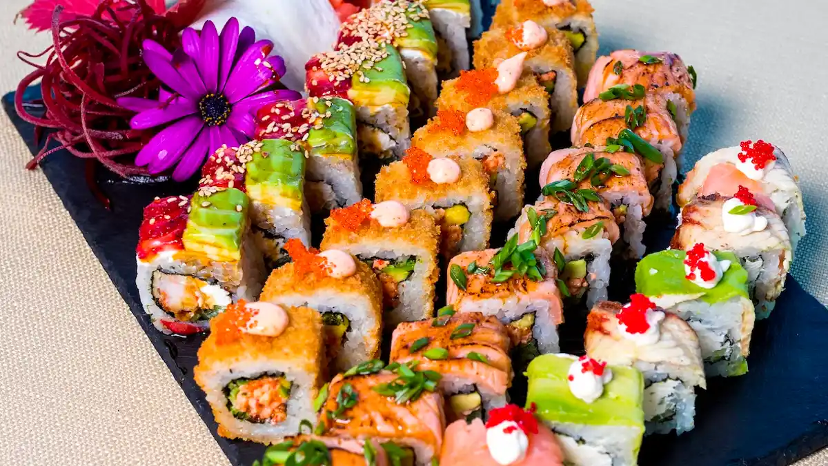 Colourful sushi to serve for Mardi Gras