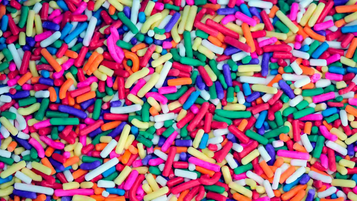 Rainbow-covered sprinkles.