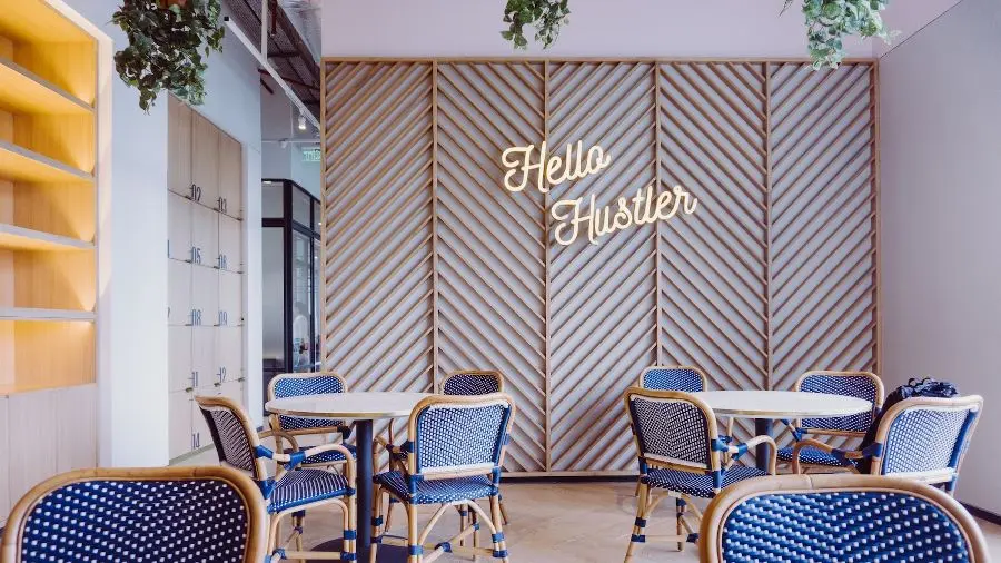 Fun office kitchen/break room space