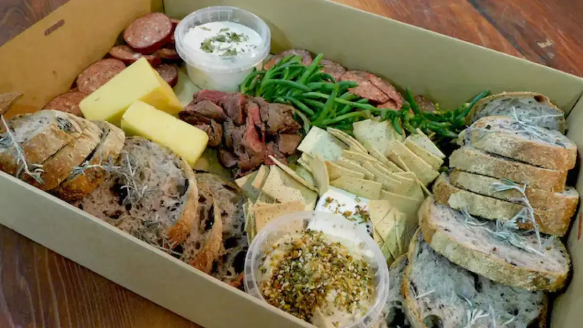 Meat, cheese and dip platter from Something Wild in Adelaide.