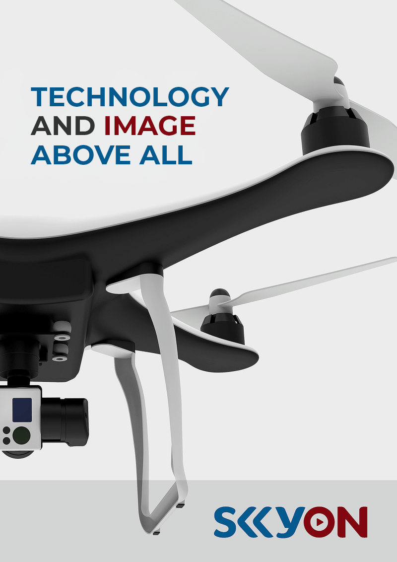 An advert of a drone - Skyon Company
