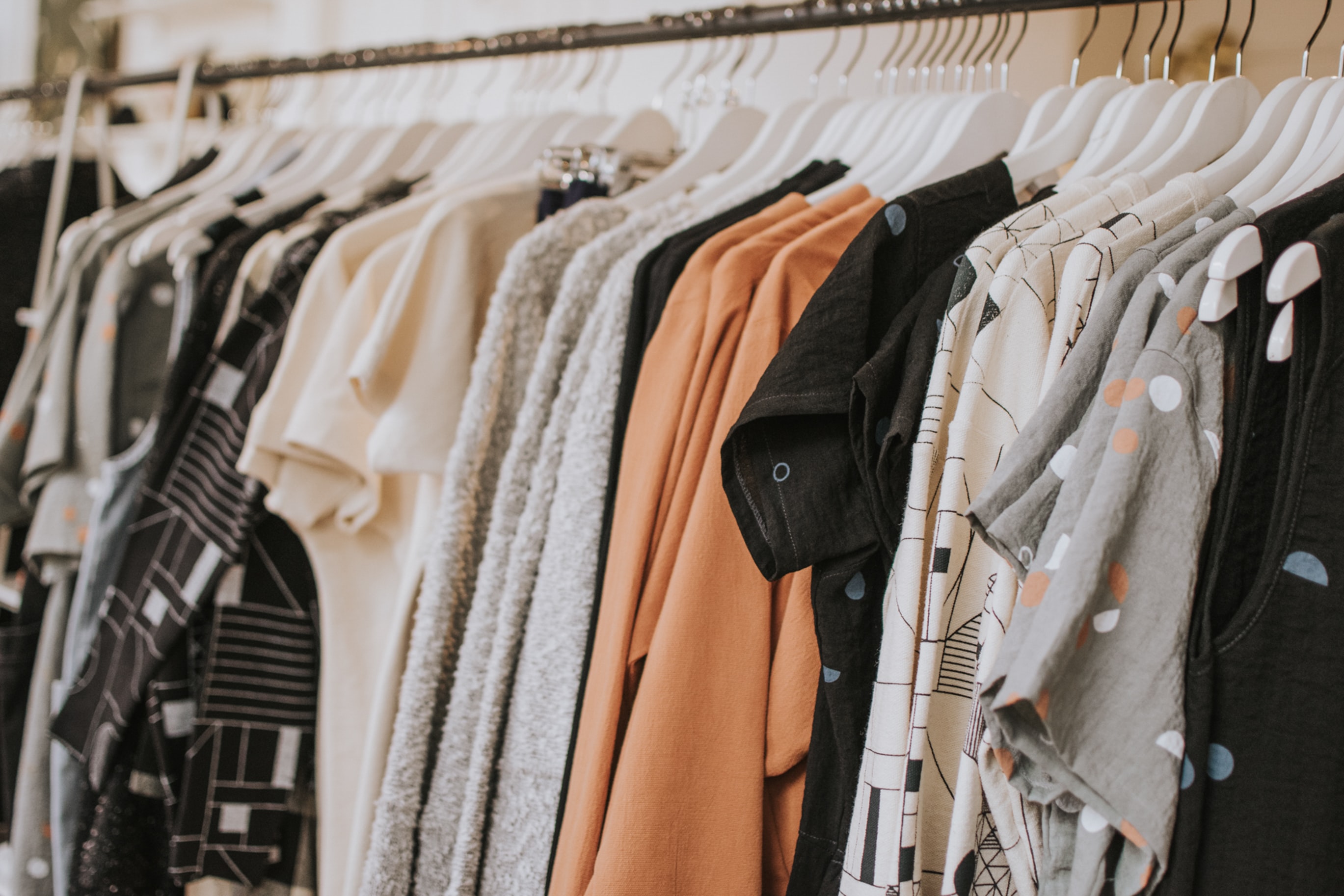 Clothes on hangers