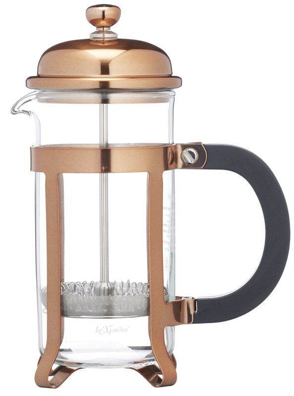Le'Xpress 6 Cup 850 ml Glass / Copper Plate cafetiere