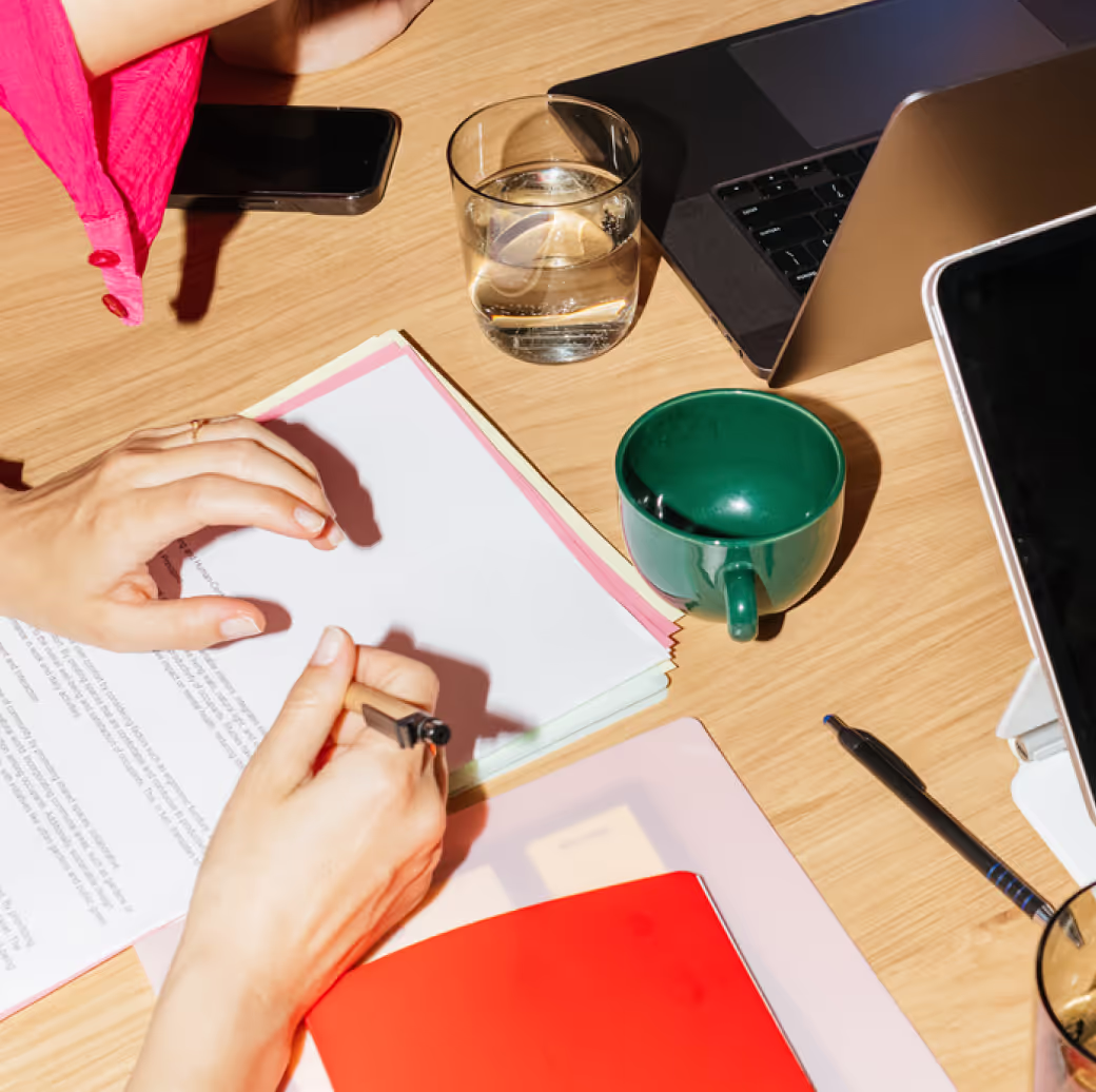 workspaces with human hands
