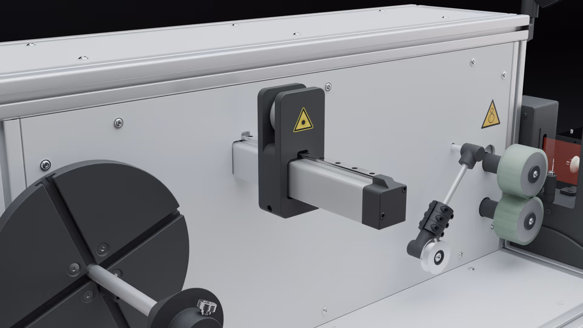 Emergency stop switch of the JARVIS shredder. It is also CE verified