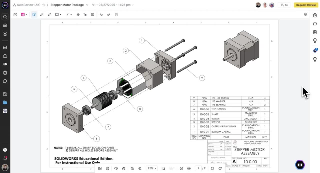 CoLab AutoReview 2D drawing review interface