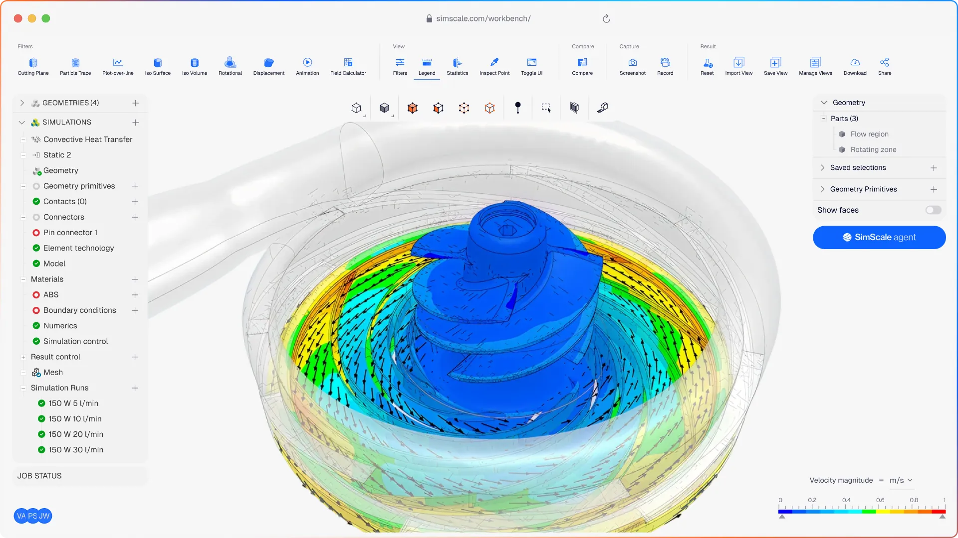 SimScale simulation platform interface screenshot