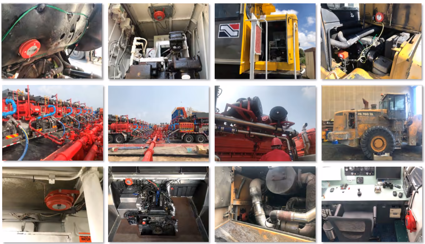 Construction vehicle fire suppression