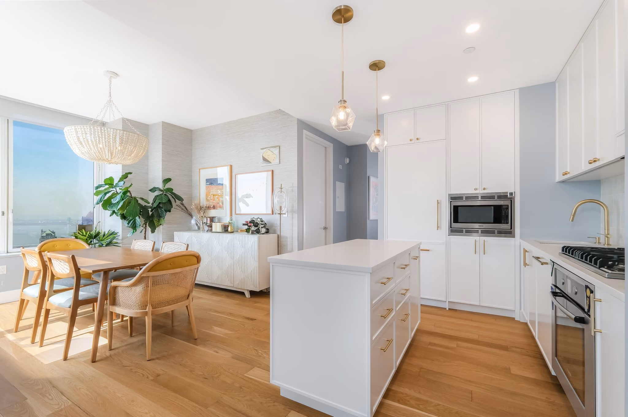Kitchen from downtown Brooklyn condo renovation at 388 Bridge Street by Gallery KBNY