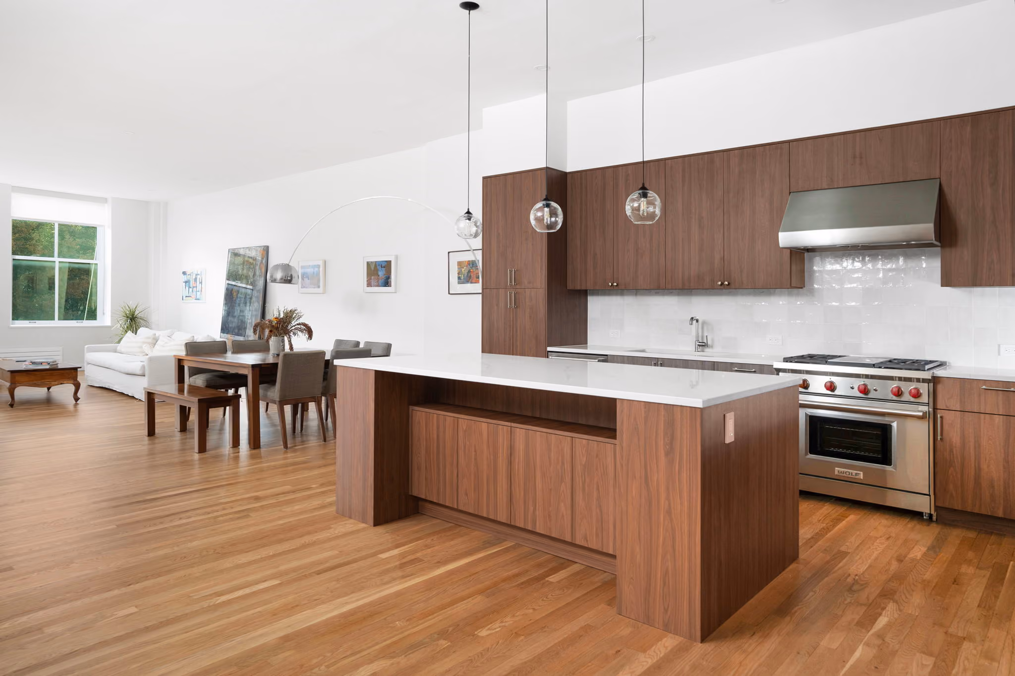 Kitchen from a Tribeca loft condo renovation at 345 Greenwich Street, Manhattan, by Gallery KBNY