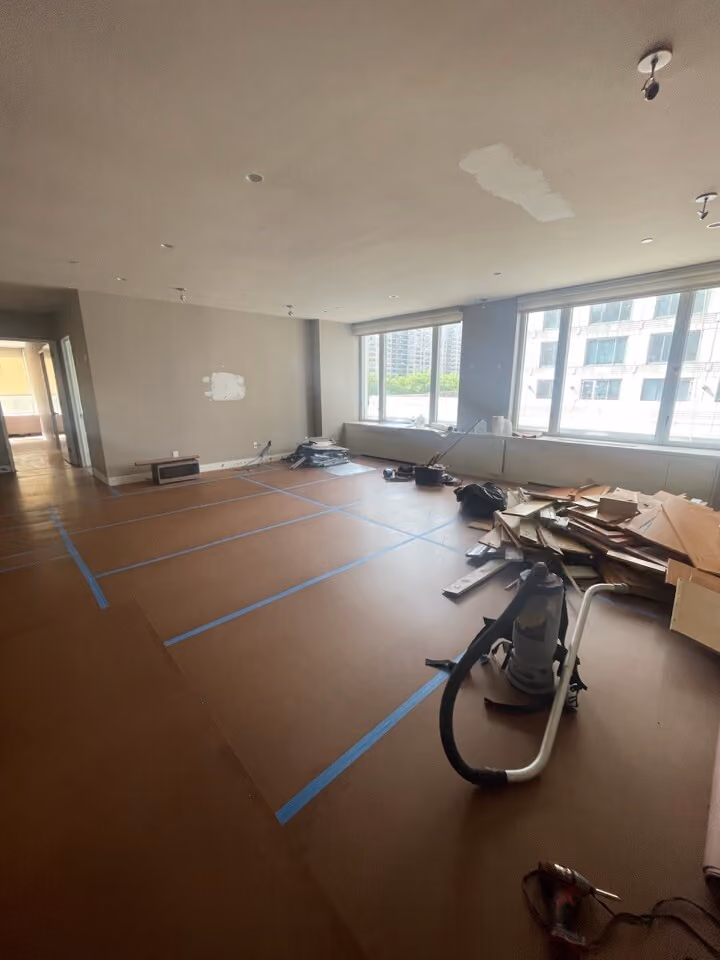 Construction in progress during a luxury condo renovation at 220 Riverside Boulevard on the Upper West Side, Manhattan, by Gallery KBNY (view 10)