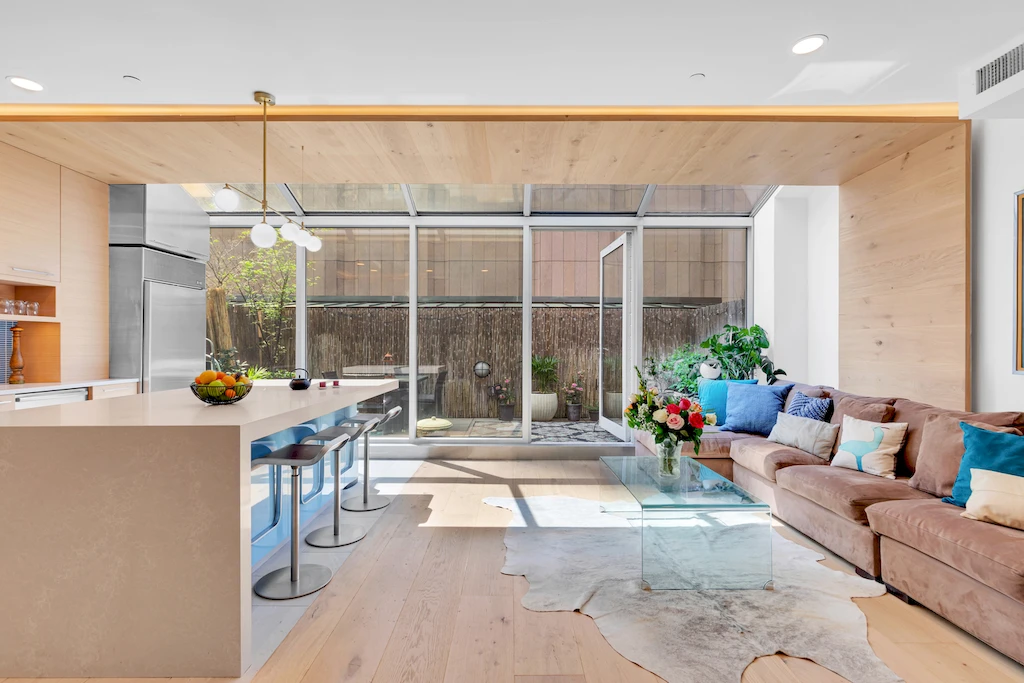 Open floor kitchen at 73 Worth Street, a Tribeca penthouse renovation by Gallery KBNY