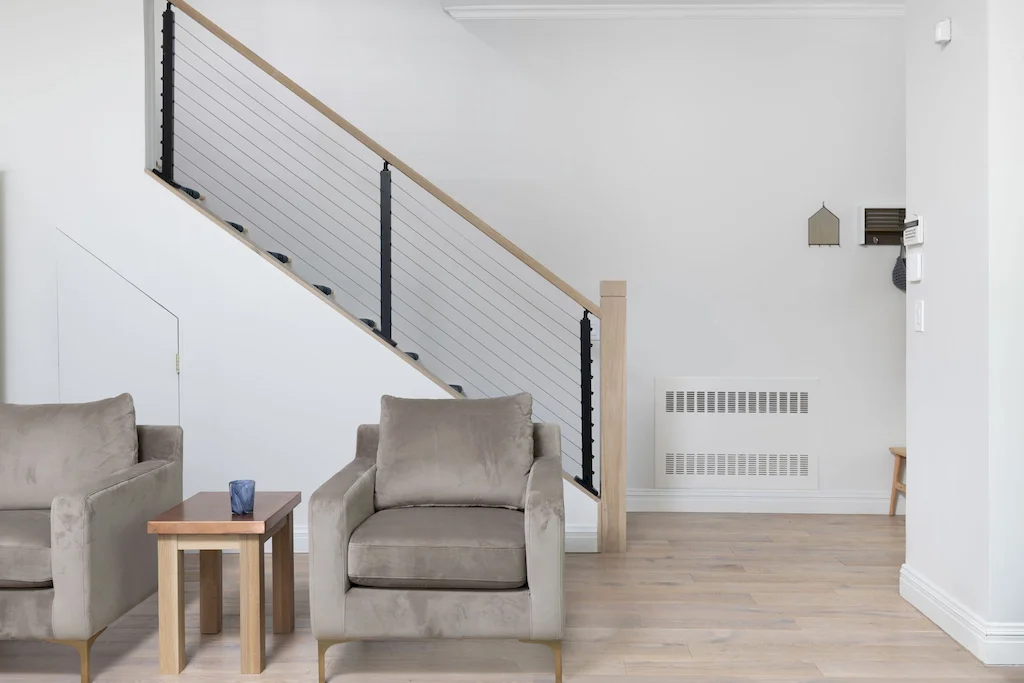 Renovated interior detail of a townhouse and apartment vertical combination at 328 Albany Street in Battery Park City, Manhattan, by Gallery KBNY (view 1)