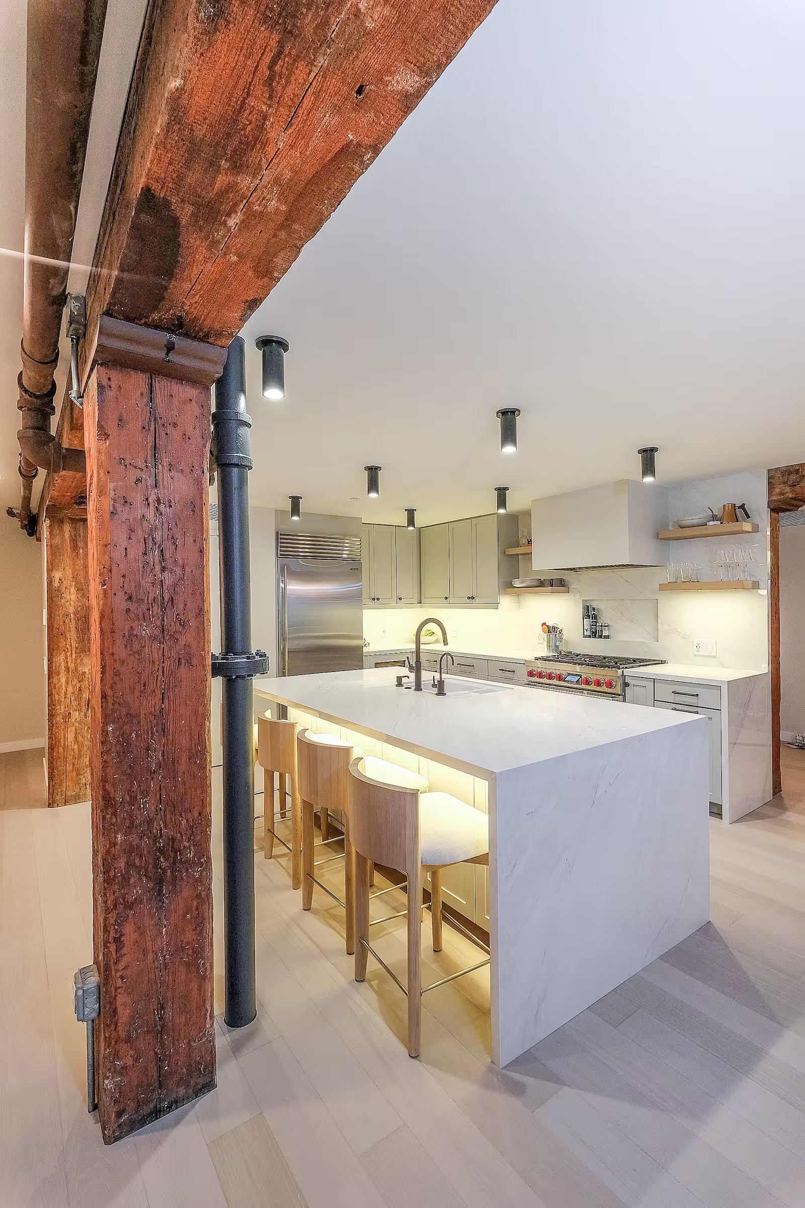 Renovated interior detail of a pre-war co-op loft at 466 Washington Street in Tribeca, Manhattan, by Gallery KBNY (view 2)
