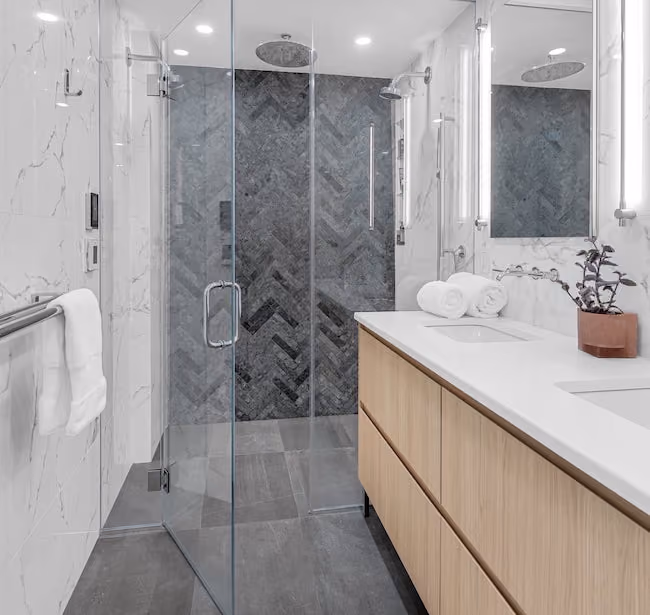 Renovated interior detail of a condo at 241 Fifth Avenue in NoMad, Manhattan, by Gallery KBNY (view 3)