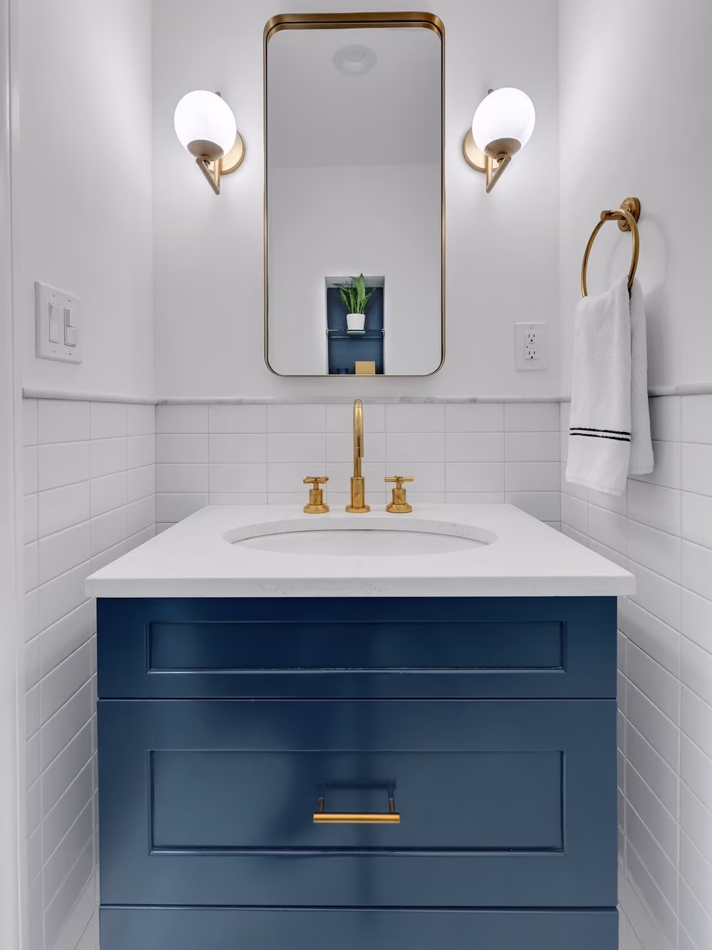 Renovated interior detail of a loft bathroom at 9 Murray Street in Tribeca, Manhattan, by Gallery KBNY (view 2)