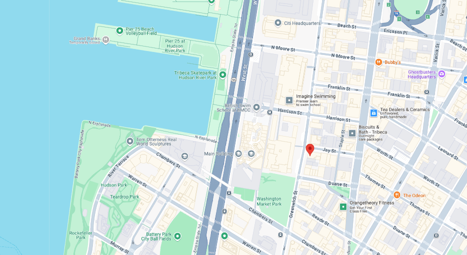 Map showing the location of Hanover River House, 335 Greenwich St., Tribeca, Manhattan, by Gallery KBNY