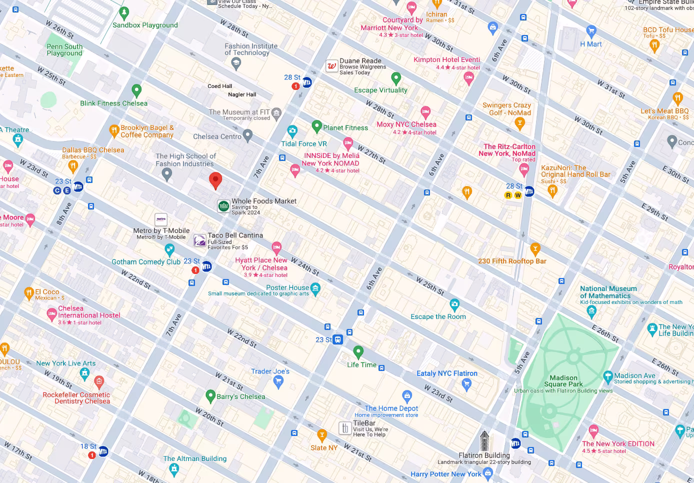 Map showing the location of The Sovereign, 425 East 58th Street, Sutton Place, Manhattan, by Gallery KBNY