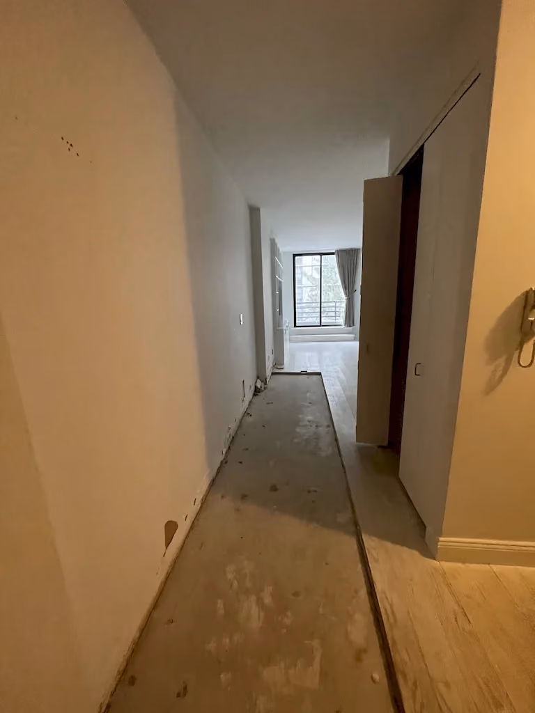 Pre-renovation or in-progress view of a townhouse and apartment vertical combination renovation at 328 Albany Street in Battery Park City, Manhattan, by Gallery KBNY