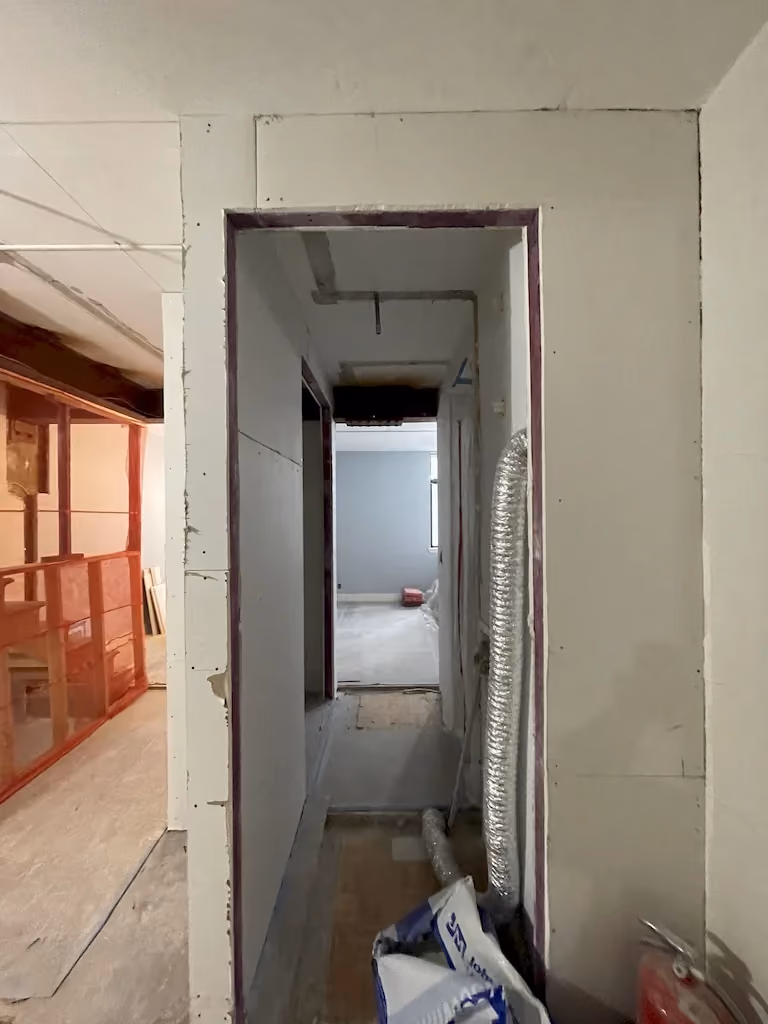 Interior before a townhouse and apartment vertical combination renovation at 328 Albany Street in Battery Park City, Manhattan, by Gallery KBNY (view 7)