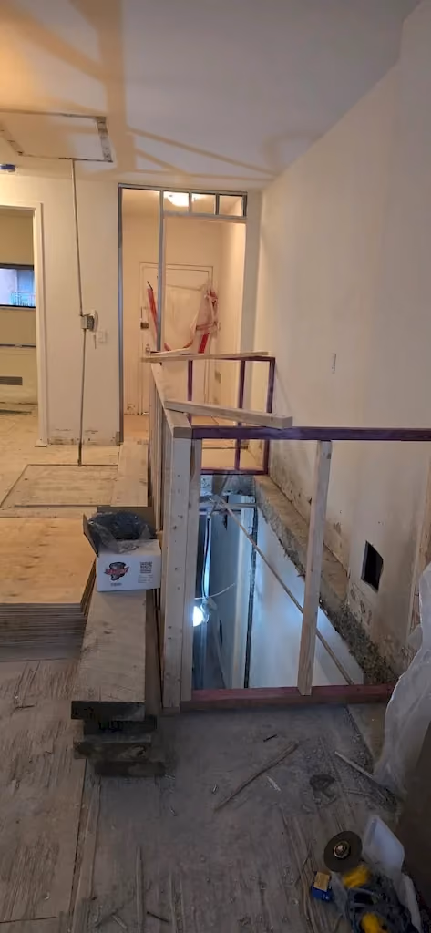 Interior before a townhouse and apartment vertical combination renovation at 328 Albany Street in Battery Park City, Manhattan, by Gallery KBNY (view 13)