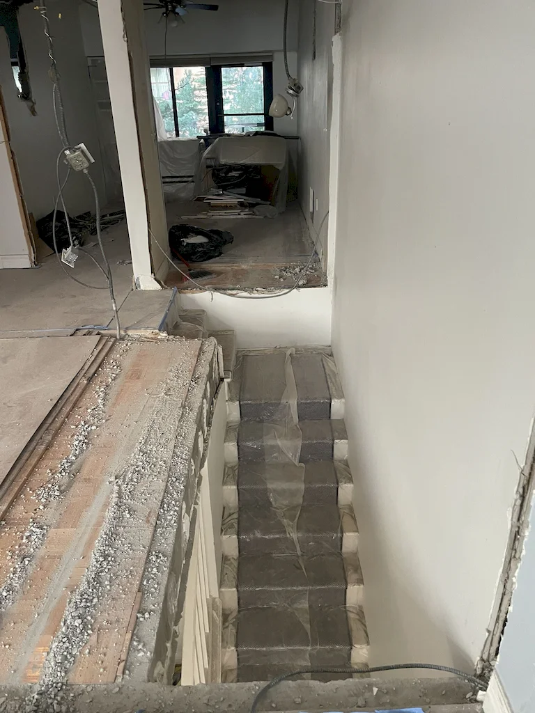 Interior before a townhouse and apartment vertical combination renovation at 328 Albany Street in Battery Park City, Manhattan, by Gallery KBNY (view 9)