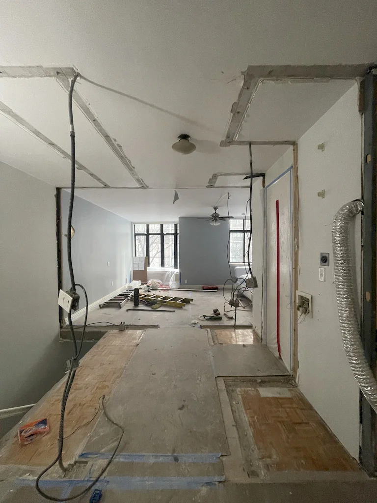 Interior before a townhouse and apartment vertical combination renovation at 328 Albany Street in Battery Park City, Manhattan, by Gallery KBNY (view 2)