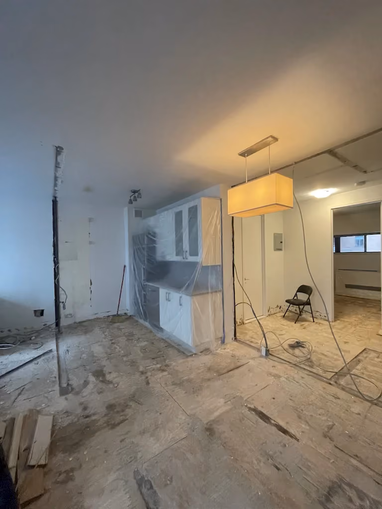 Interior before a townhouse and apartment vertical combination renovation at 328 Albany Street in Battery Park City, Manhattan, by Gallery KBNY (view 5)