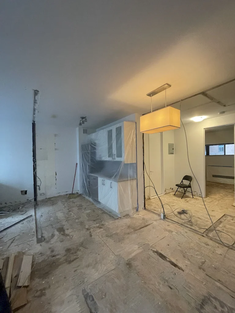 Interior before a townhouse and apartment vertical combination renovation at 328 Albany Street in Battery Park City, Manhattan, by Gallery KBNY (view 5)