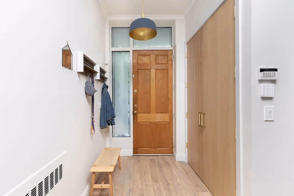 Renovated interior of a townhouse and apartment vertical combination at 328 Albany Street in Battery Park City, Manhattan, by Gallery KBNY (continued view 1)