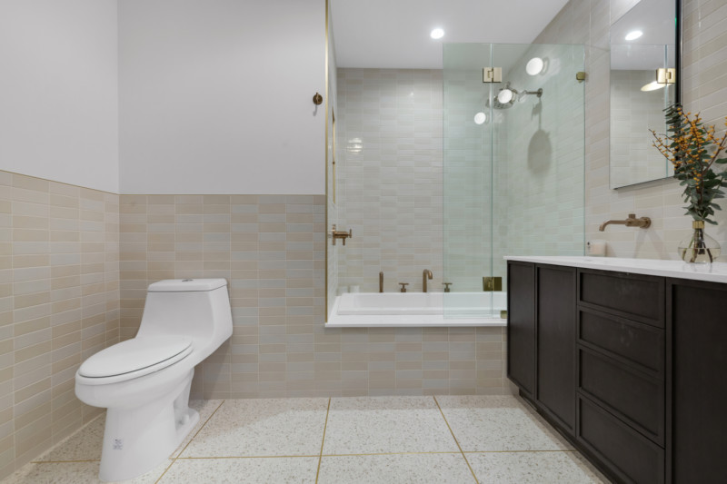 Renovated interior of a loft at BellTel Lofts at 365 Bridge Street in Downtown Brooklyn, by Gallery KBNY (view 1)