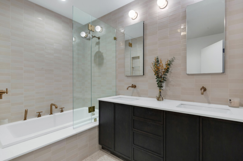 Renovated interior of a loft at BellTel Lofts at 365 Bridge Street in Downtown Brooklyn, by Gallery KBNY (view 2)