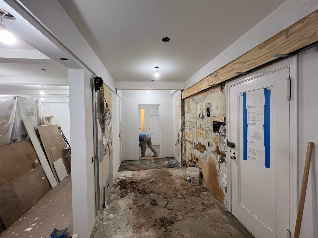 Construction in progress during a pre-war co-op renovation at 230 East 50th Street in Turtle Bay, Manhattan, by Gallery KBNY (view 12)