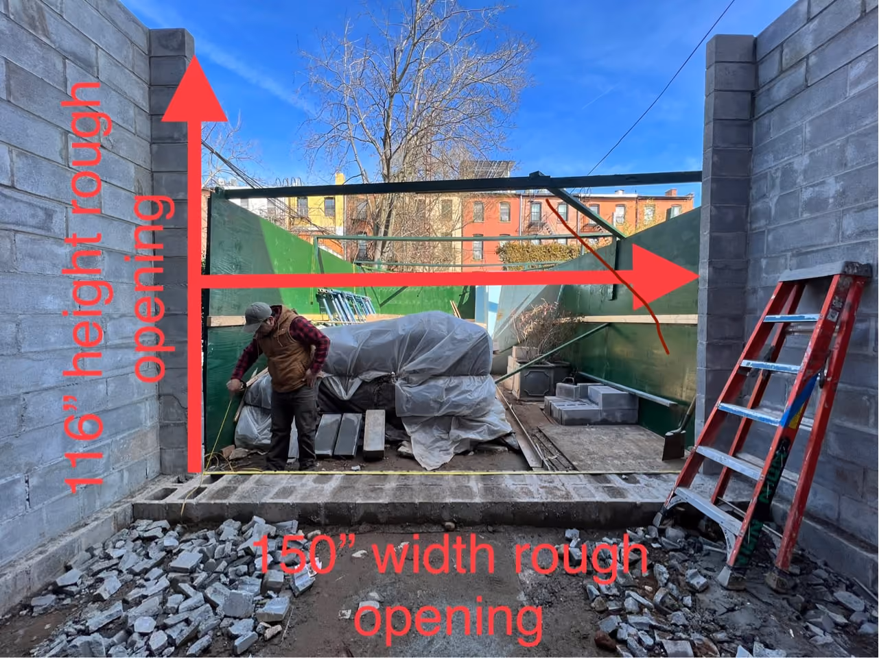 Rear yard planning during a Carroll Gardens brownstone renovation at 347 President Street, Brooklyn, by Gallery KBNY