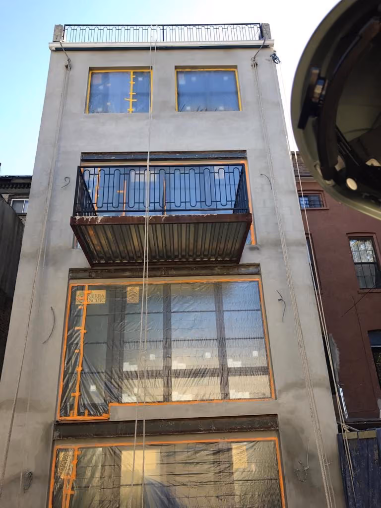 Pre-renovation or in-progress view of a brownstone renovation at Bedford-Stuyvesant, Brooklyn, by Gallery KBNY (view 5)