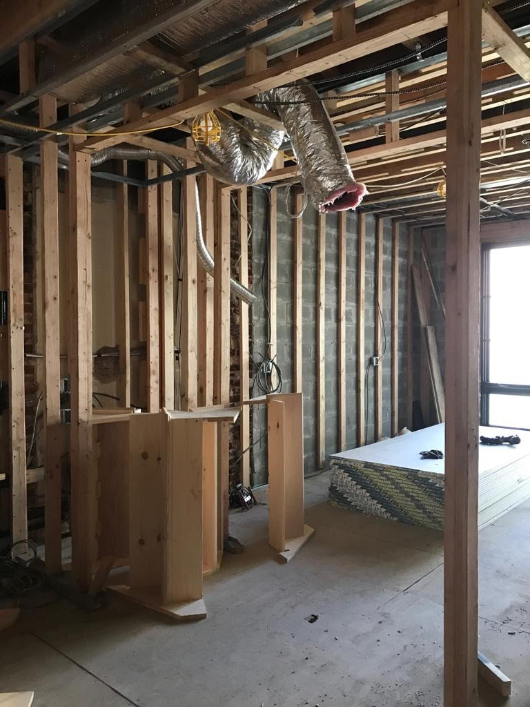 Pre-renovation or in-progress view of a brownstone renovation at Bedford-Stuyvesant, Brooklyn, by Gallery KBNY (view 2)