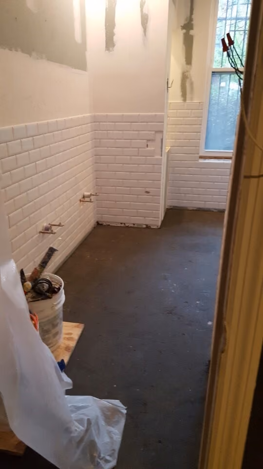 Pre-renovation or in-progress view of a brownstone renovation at Bedford-Stuyvesant, Brooklyn, by Gallery KBNY (view 3)