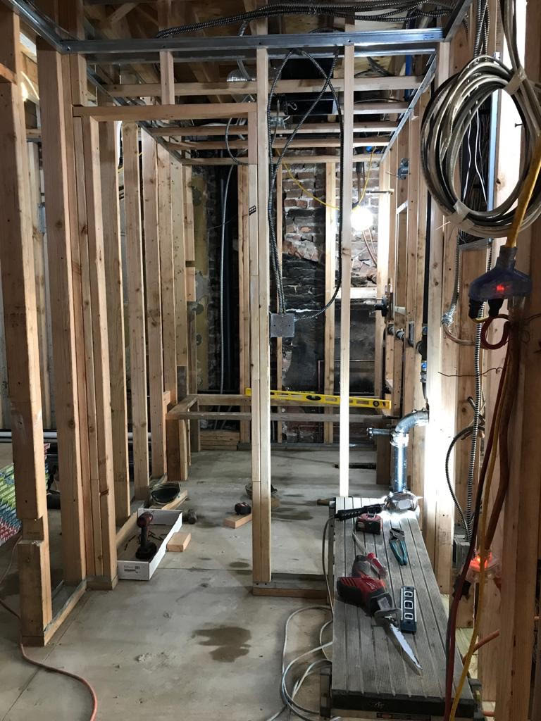 Pre-renovation or in-progress view of a brownstone renovation at Bedford-Stuyvesant, Brooklyn, by Gallery KBNY (view 6)