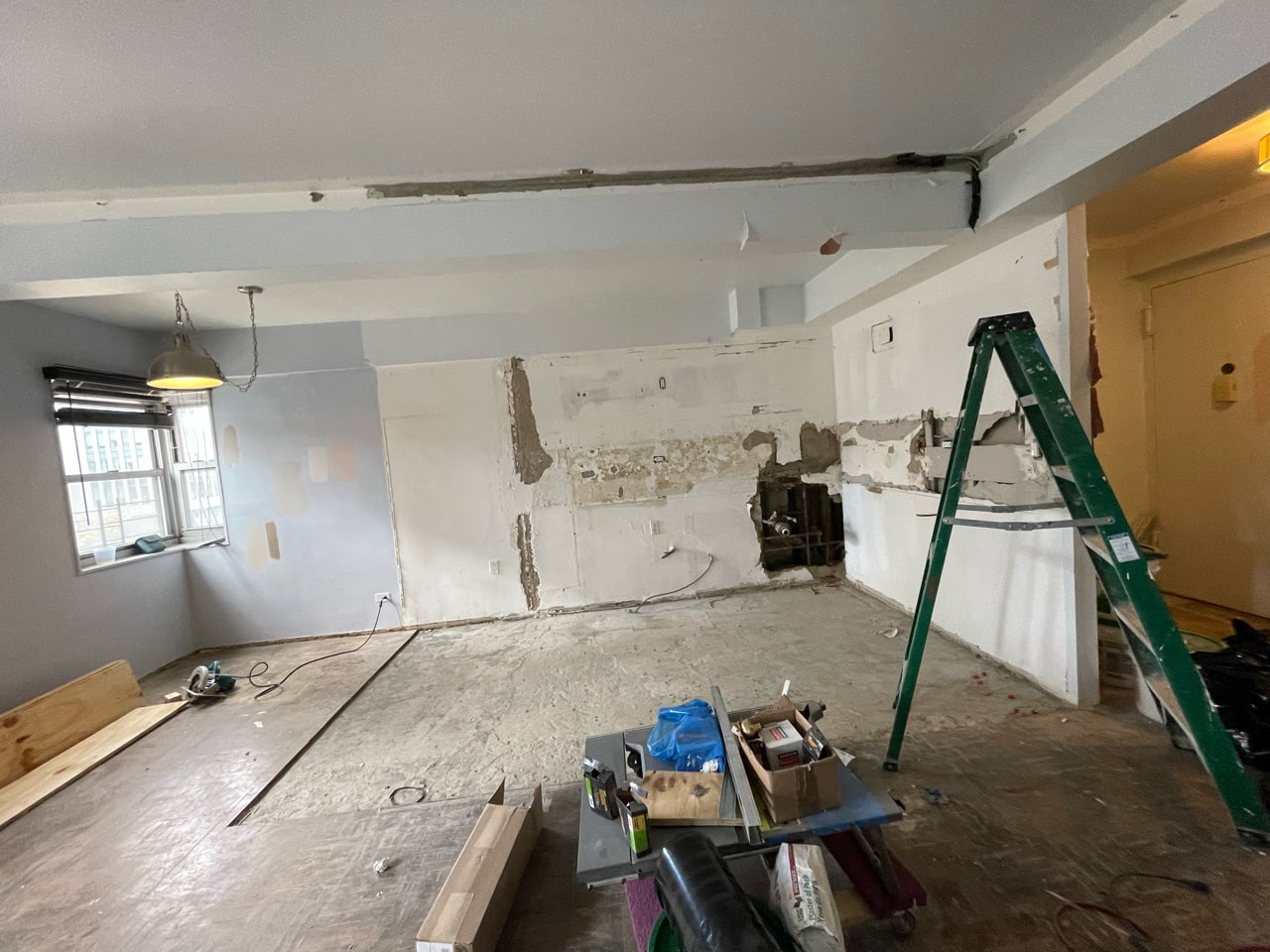 Pre-renovation or in-progress view of a pre-war co-op renovation at Downtown Brooklyn, by Gallery KBNY (view 11)