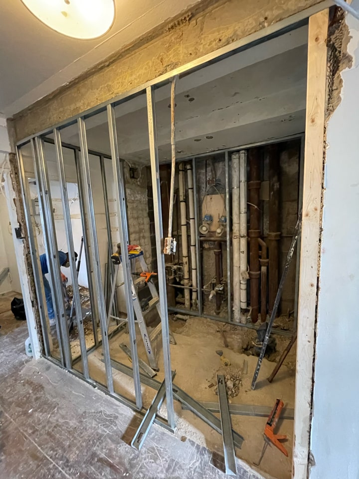 Pre-renovation or in-progress view of a pre-war co-op renovation at Downtown Brooklyn, by Gallery KBNY (view 8)
