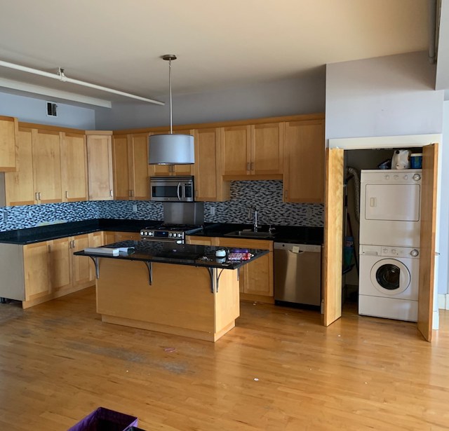 Interior before a pre-war condo renovation at The Newswalk at 535 Dean Street in Prospect Heights, Brooklyn, by Gallery KBNY (view 2))