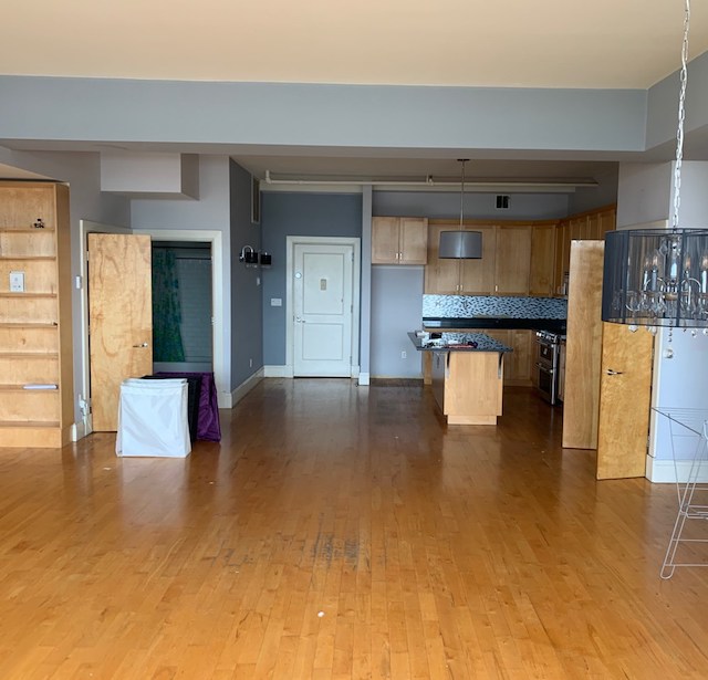 Interior before a pre-war condo renovation at The Newswalk at 535 Dean Street in Prospect Heights, Brooklyn, by Gallery KBNY (view 1)