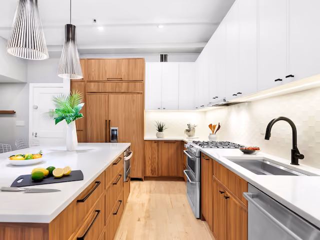Renovated interior of a pre-war condo at The Newswalk at 535 Dean Street in Prospect Heights, Brooklyn, by Gallery KBNY (view 1)